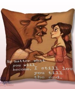 Beauty and The Beast Love Quote Throw Pillow Cover