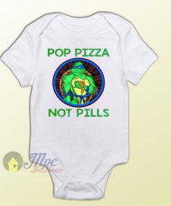 Ninja Turtle Pop Pizza Not Pills Parody Baby Onesie