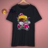 Burger Scooter Cartoon Design T Shirt