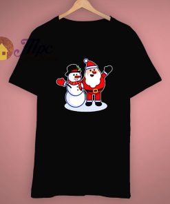 Snowman Merry Christmas Hug Santa T Shirt