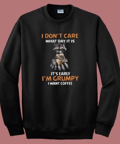 Grumpy Fox Want Coffee 80s Sweatshirt