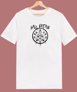 Hail Satan Cat 666 T Shirt Style On Sale
